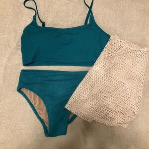 *see description for sizing details * Cream Bikini Set and wild fable cover up